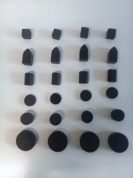 BOARD GAMES ACCESSORIES: ASSORTED WOODEN TOKENS - BLACK - NEW