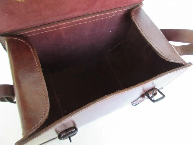 Bolso de Piel Maletín Cuero Vintage Médico Bandolera Patrimonio Nariz Ar - Imagen 3 de 4