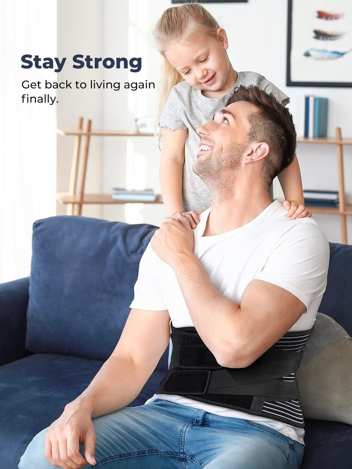 KKM Back Brace for Lower Back Pain Relief Herniated Disc, Sciatica