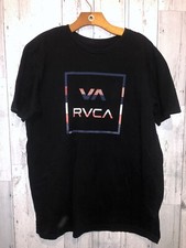 RVCA T-Shirt Black Hawaii Defer Mens X-Large Short Sleeve