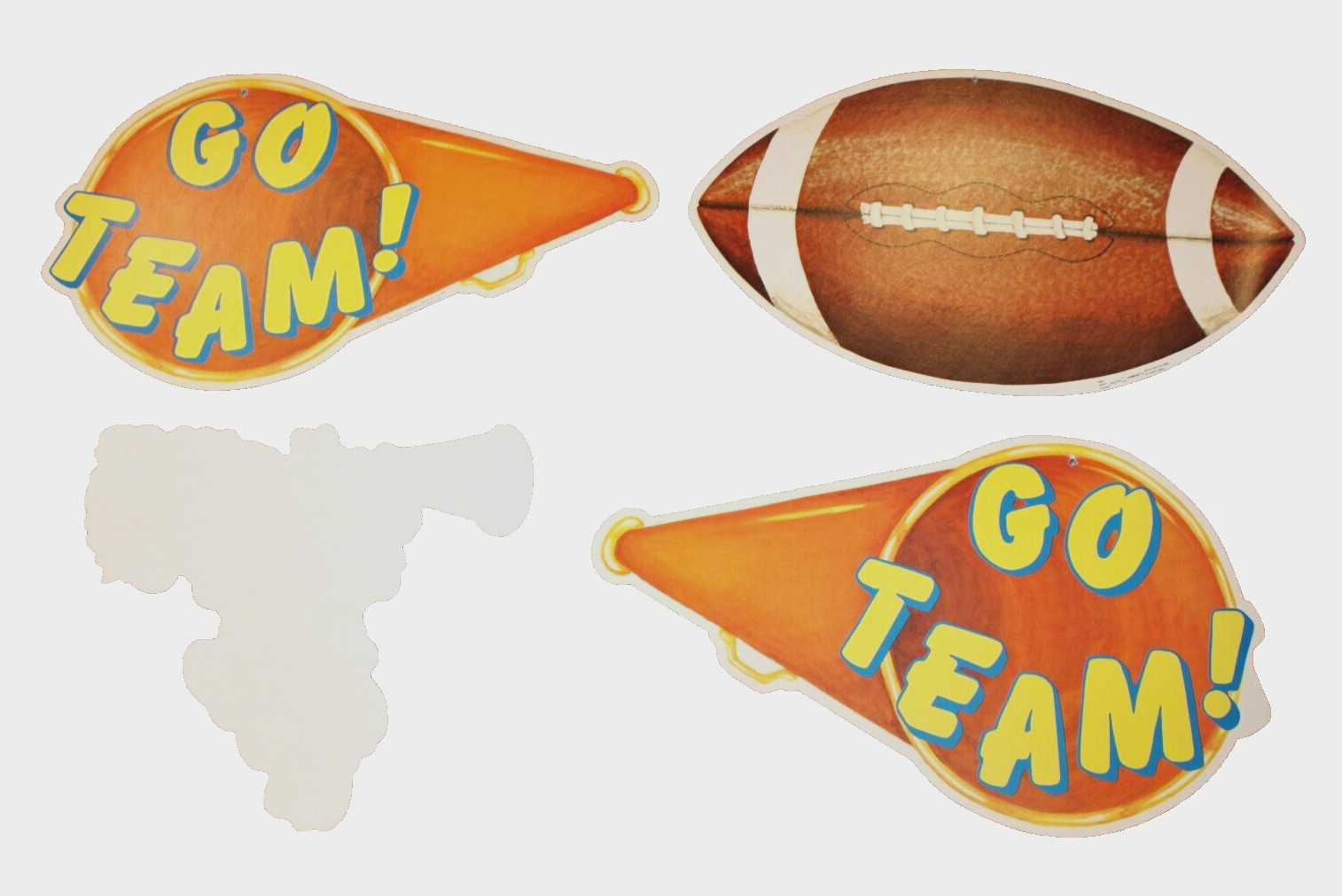 4 Amscan Football Game Die Cut Outs Bear Megaphone Cheerleader Party Decorations