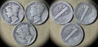 Mercury Dime : Lot 3 Coins 1926 + 1934 + 1935 IRUS1301