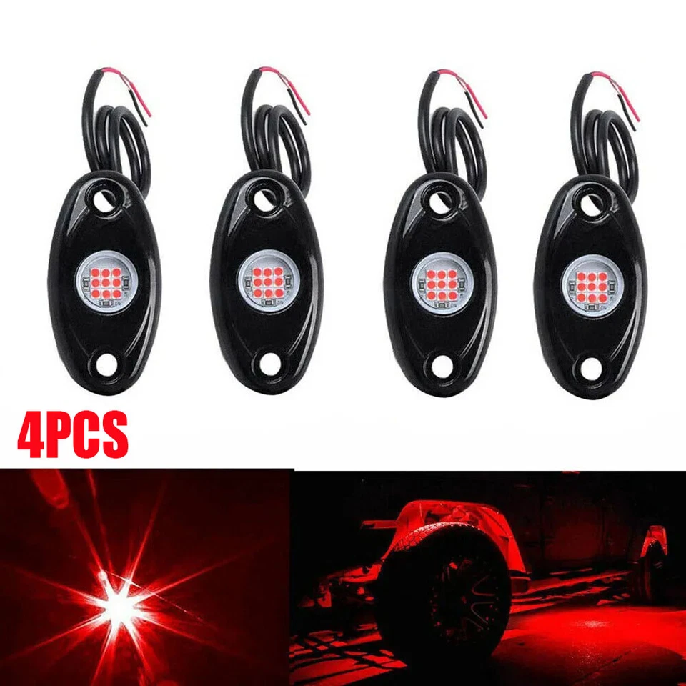 Iluminación de guardabarros de plataforma de neón brillante debajo de la carrocería roja para automóvil ATV UTV Foto 2 de 4