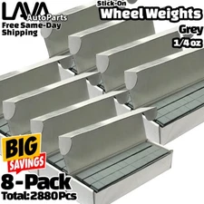8 Box 1/4 oz Grey Wheel Weights Stick-on Adhesive Tape Total 2880 Pcs Lead-Free