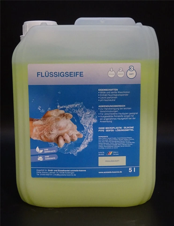 AUTOTEILE-KOENNE 5Liter Flüssigseife Handseife Seife Cremeseife Frühling Duft