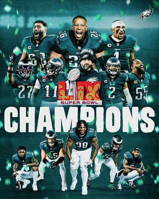 SUPER BOWL LIX CHAMPION PHILADELPHIA EAGLES 8x10 PHOTO #1 WM | eBay