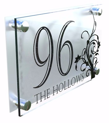 Moderne Hausnummernschilder Acryl Wand Türschild Blumen Namensschild Dec4-24BS