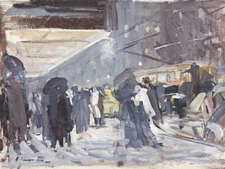 EVERETT SHINN : After the Theatre : Archival Art Print