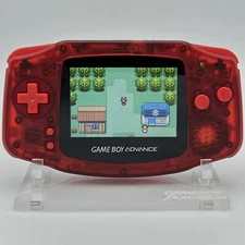 Nintendo Game Boy Advance GBA iPS V2 Backlight Backlit LCD Console Clear Red