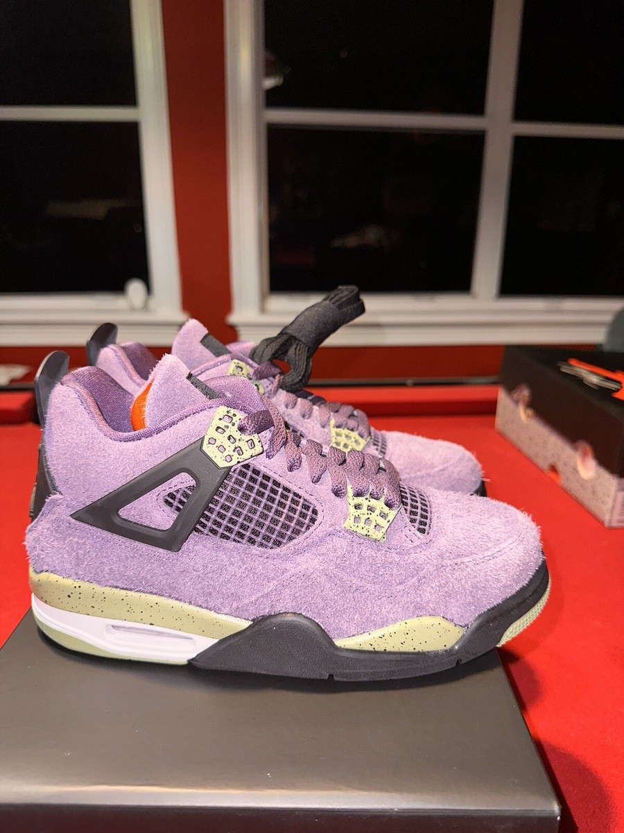 Size 7 - Nike Air Jordan 4 Retro Canyon Purple Green White AQ9129