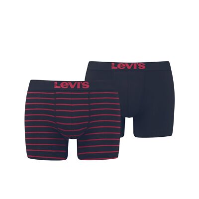 Lot of 2 Levis Men Vintage Stripe Boxers Size S - XXL Red / Black NEW