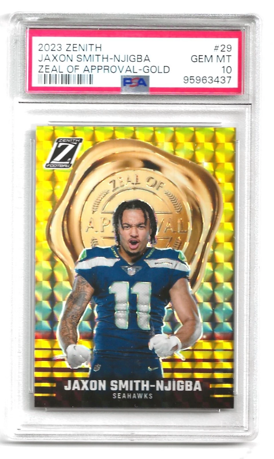 Jaxon Smith-Njigba Panini Zenith Zeal of Approval #29 Gold