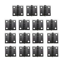 Set of 15 Steel Black Cabinet 1.25 x 1.25 Butt Hinges