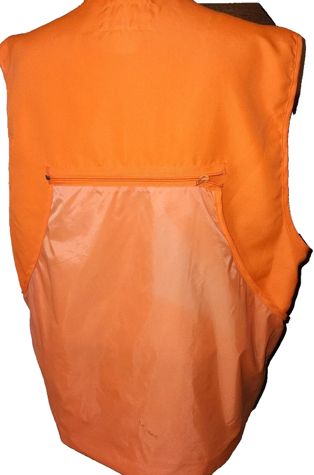 Game Winner Sportswear Hunting Vest Blaze Orange Size XL w/Game Pockets 10" Zip - Image 3 of 4