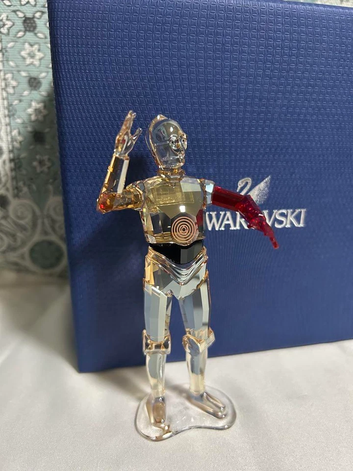 Figura Swarovski Star Wars C-3PO Brazo Rojo Cristal Dorado con Caja Rara Japón Limitada Foto 2 de 4