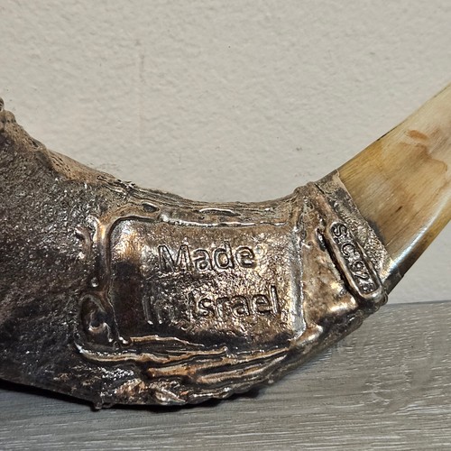 925 Sterling Silber Widderhorn Schofar zum Salben Öl Isreal Judaica 8 cm - Bild 8 von 10