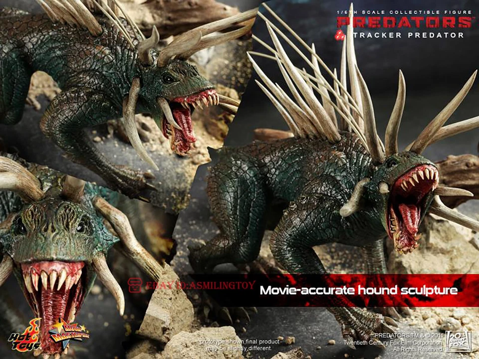 Figura coleccionable con sabueso Hot Toys MMS147 Predators 1/6th Tracker Predator Foto 3 de 4
