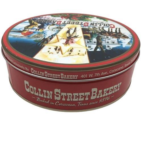 Collin Street Bakery DeLuxe Fruit Cake Signature Lone Star Tin Empty Texas - Picture 3 of 9