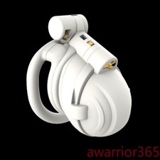 Resin Male Chastity Device Double-Lock Cage White Cuspid Teeth Men Locking Belt