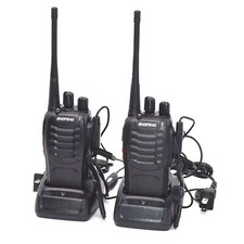 2 x Baofeng BF-888S Two-way Radio UHF Handheld Walkie Talkie 16 Channels Earbuds