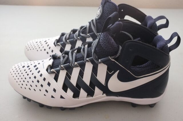 NEW Nike Huarache 5 Lacrosse Cleats White Navy Blue 807142-410 Mens Size 12.5 | eBay