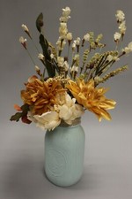 Teal Flower Mason Jar Centerpieces - Baby Bridal Shower Wedding D cor Flowers