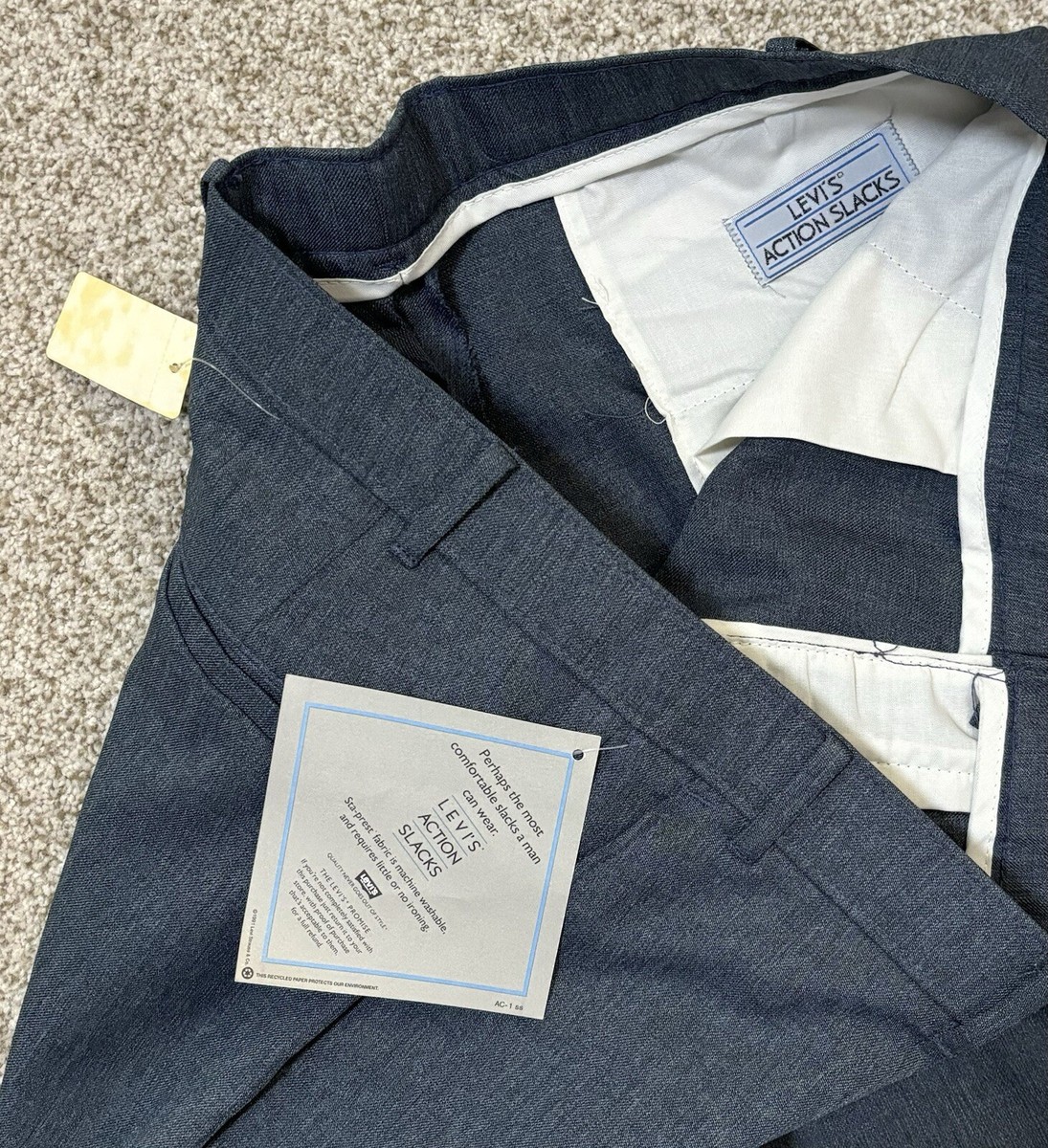 Levi's Vintage Action slacks NEW 1990's Blue Gray Pants size