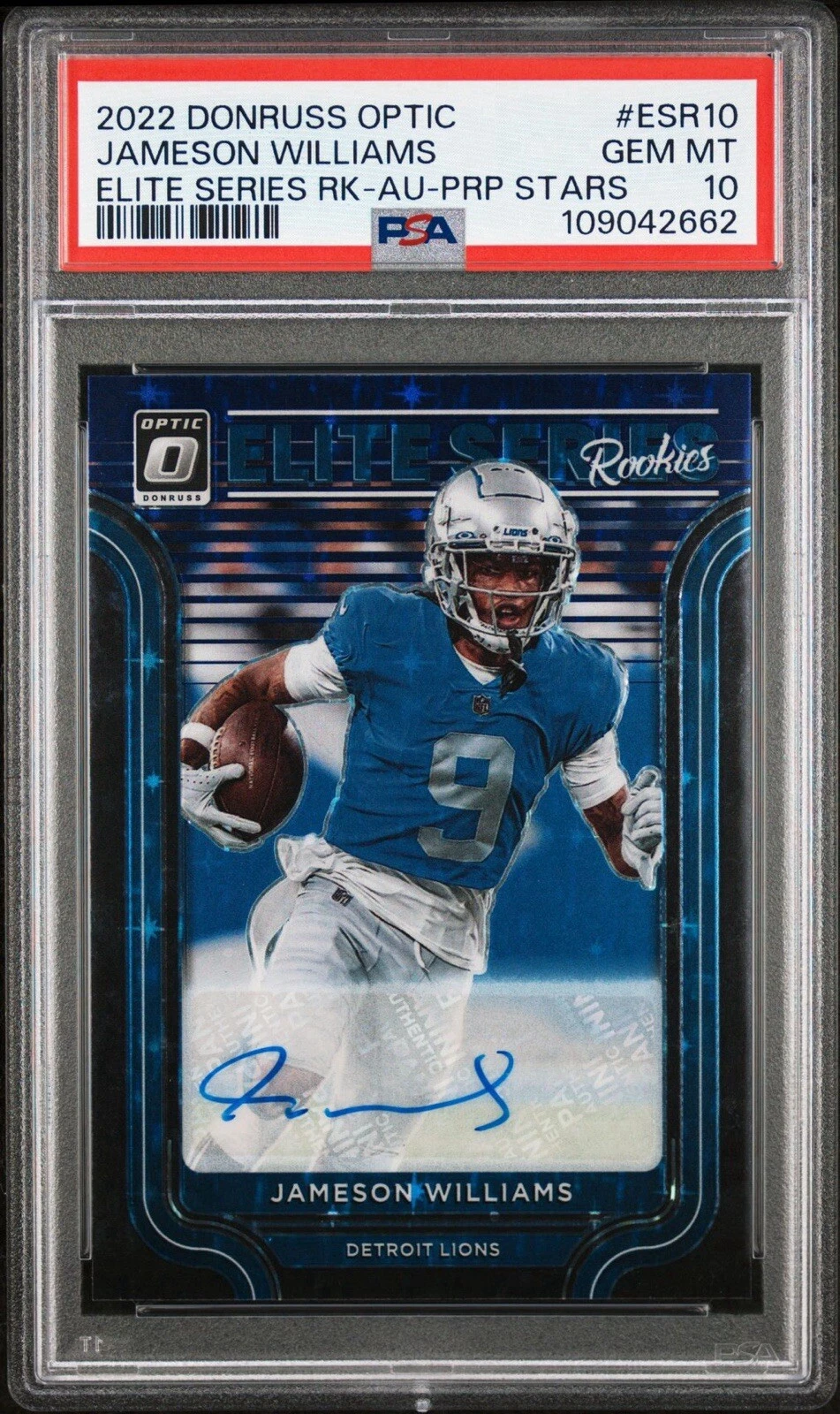 Jameson Williams Panini Donruss Optic the Elite Series Rookies #ESR10 Autograph-Purple Stars