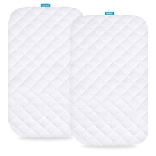 Bassinet Mattress Pad Cover Compatible with Mika Micky Bedside Sleeper, 2 Pac...