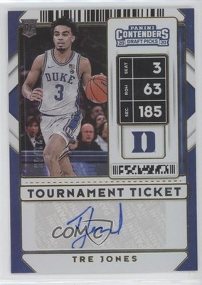2020 Contenders Draft Picks Tournament Ticket 21/49 Tre Jones Rookie Auto RC 0c6