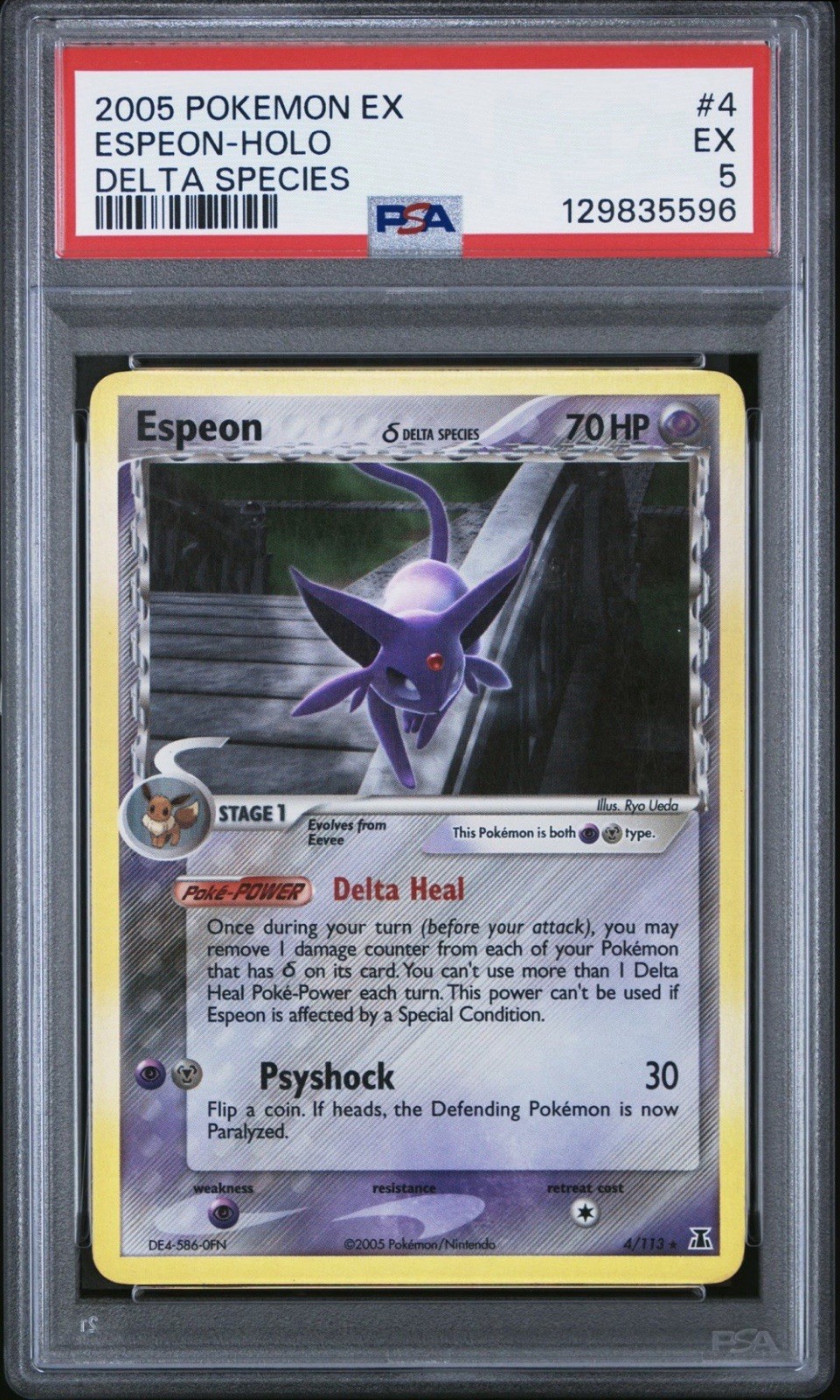 2005 POKEMON EX DELTA SPECIES 4 ESPEON-HOLO PSA 5 EX