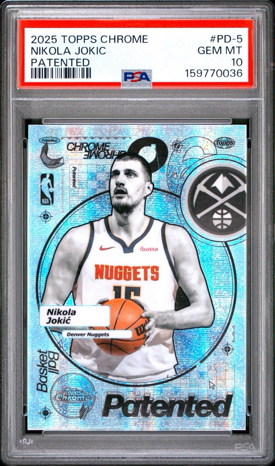 2025 TOPPS CHROME PATENTED #PD-5 NIKOLA JOKIC PSA 10