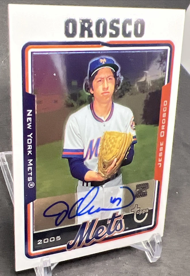 Topps 2005 edición exclusiva retirada Jesse Orosco New York Mets automático de colección MLB 00s Foto 2 de 4