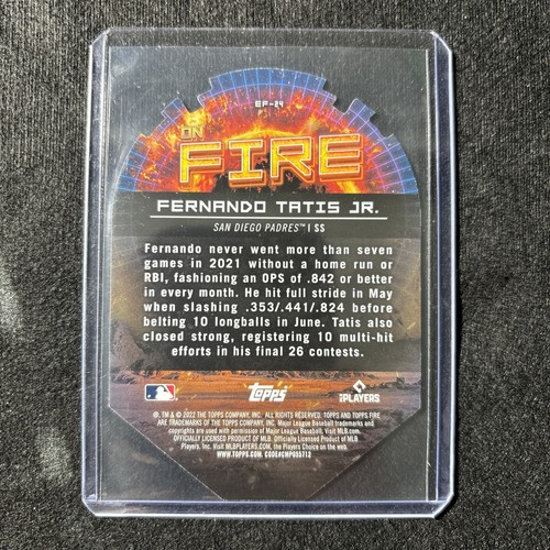 2022 Topps Fire - En Fuego Fernando Tatís Jr. #EF-24 Gold Minted - Picture 2 of 2