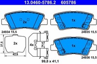 NEU - ATE 13.0460-5786.2 Bremsbelagsatz, Scheibenbremse FüR Hyundai KIA