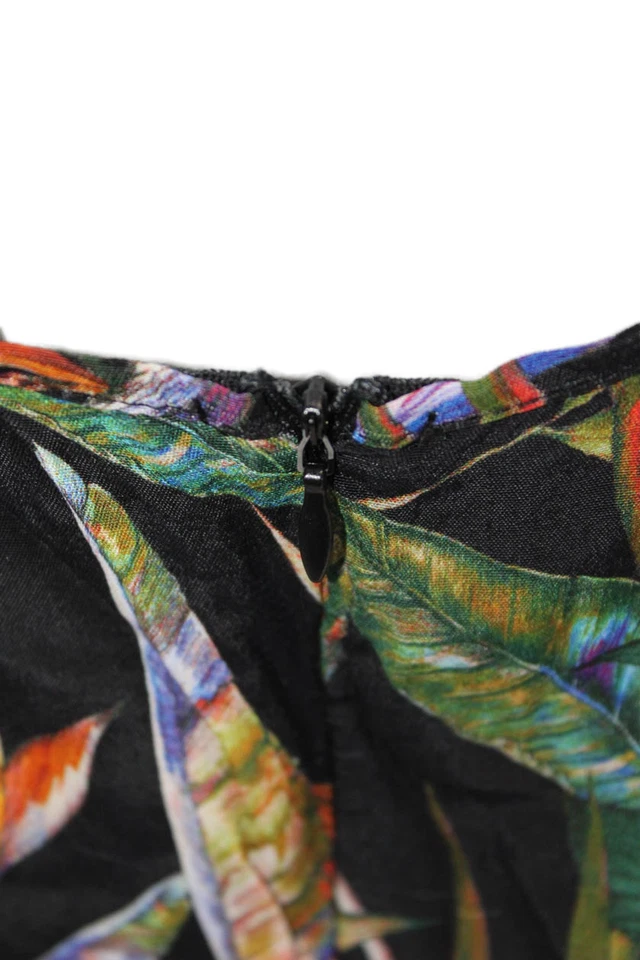 Mameluco sin mangas con estampado de hojas multicolor talla mediana Deby Debo para mujer Foto 4 de 4