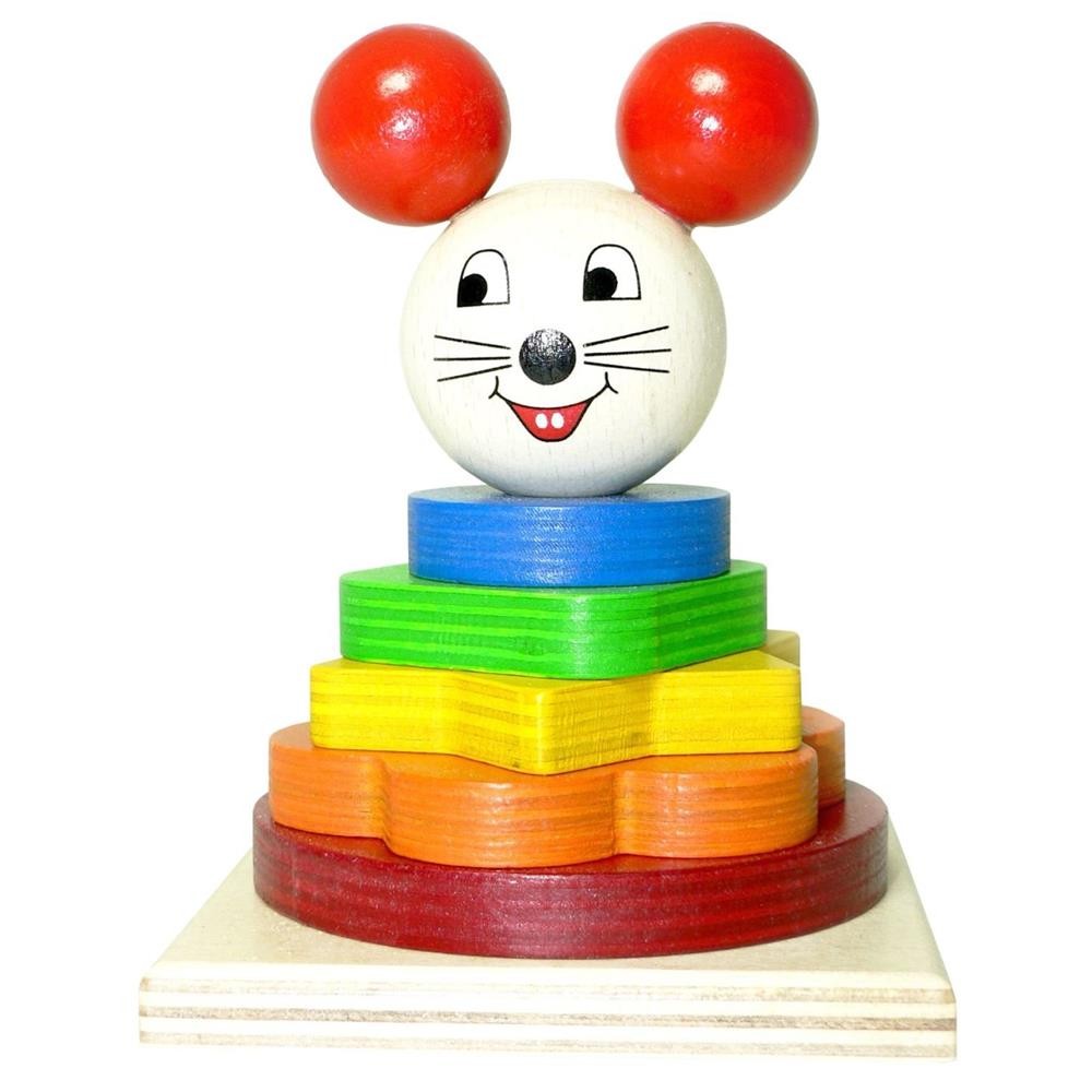 Hess 14854 - Штапельтурм Maus aus Holz Motorikspielzeug - Новый Штапельтурм 3690₽