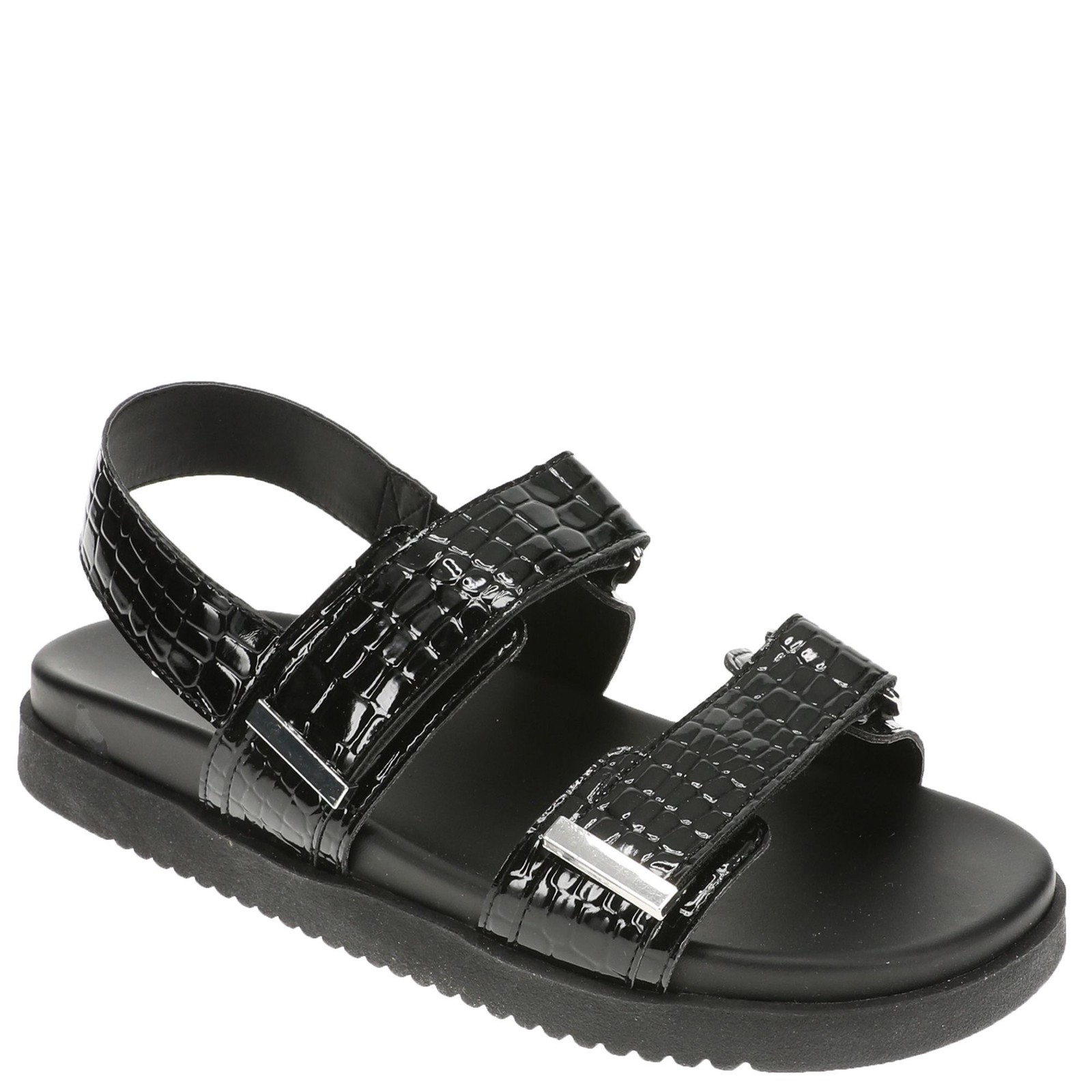 Женские сандалии Masseys Jemma 8 BM US - ЧерныеЛакированныеиз крокодиловой кожи 8090₽