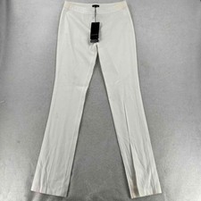 NWT Escada Women's Skinny Straight Pants White Mid Rise Size 36 Inseam 35