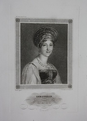 1850 Anne Francoise Mars Schauspielerin actor engraving Stahlstich Portrait