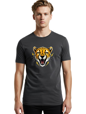 Cheetah-Head(1) Mens Graphic Tee, 100% Cotton, Casual Summer Wear