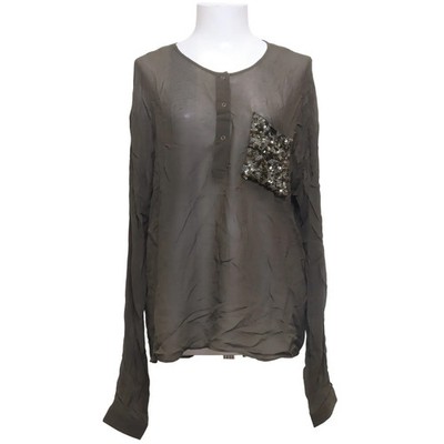 Berenice, Bluse, Größe: L, model: charmeuse 1, Grün, Seide, Einfarbig #9Ks