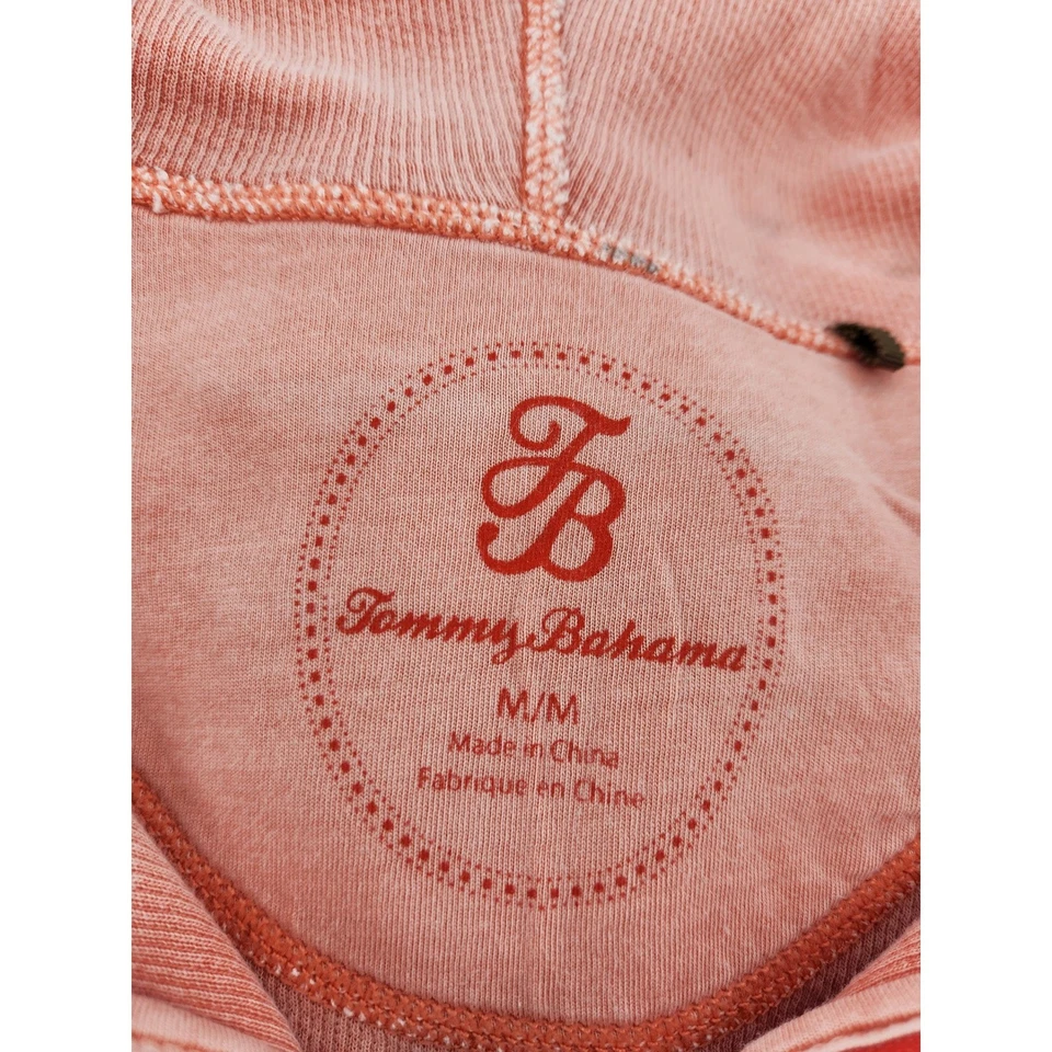 Tommy Bahama Full Zip Hoodie Sweatshirt Coral Orange Womens Medium - Image 3 of 4