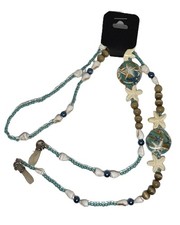 Handmade beaded eyeglass chain beach theme
