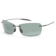 Maui Jim 423-02 Lighthouse Gloss Black Frame Grey Polarized Rimless