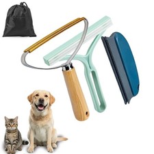 Qbily Pet Hair Remover 2nd Gen (3 Pack) - Reusable Lint 3 Pack, Light Blue