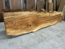 Live Edge Figured Oak Wood Slab/Rustic Oak /Kiln Dried/Oak Wood Sofa Table Slab