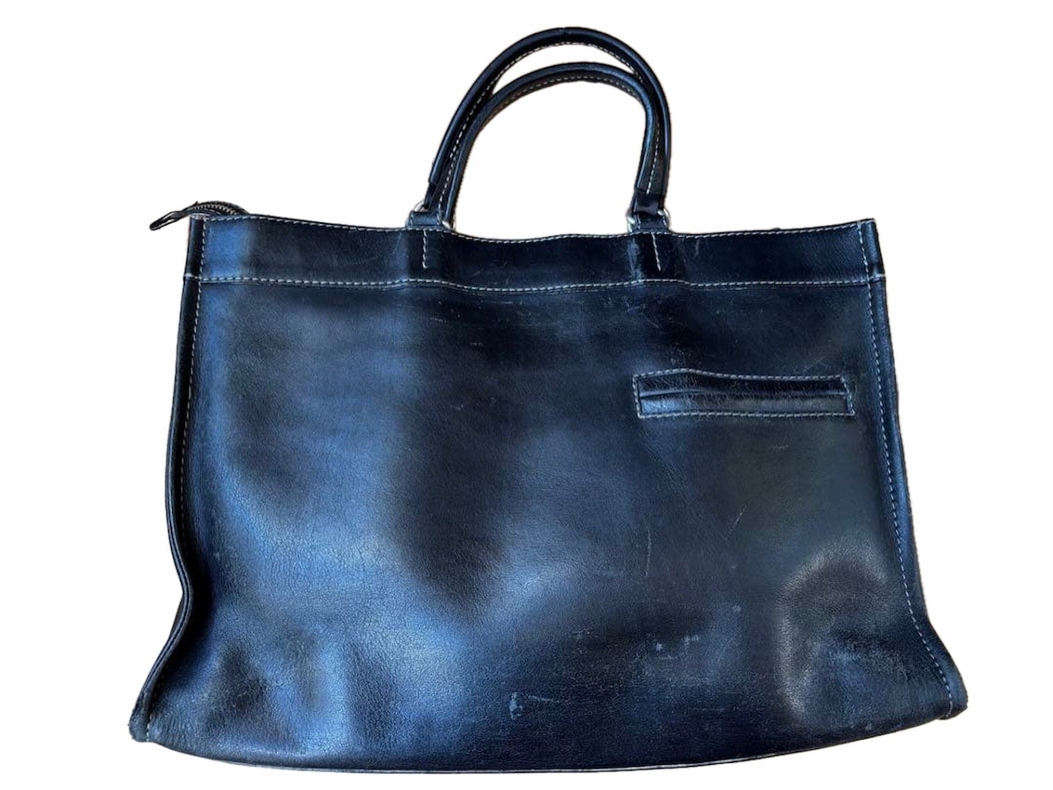 Tsuchiya Leather Business Briefcase Black Genuine Leather Japan