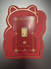 PAMP Suisse Lucky Cat 2.5g .9999 Gold Bar Good Luck Assay Card Mintage 18888 5598.50 per troy oz