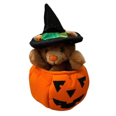 Pumpkin Witch Bear Pop Up Hand Puppet - 1995 Plush Creations 90s Halloween Toy